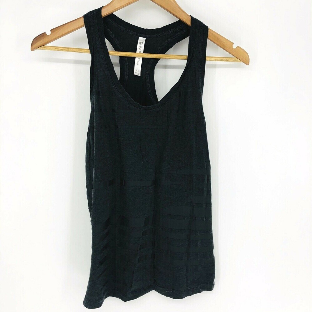 Fabletics Charcoal Grey & Black Racerback Work Out Gym Tank Top Size XS